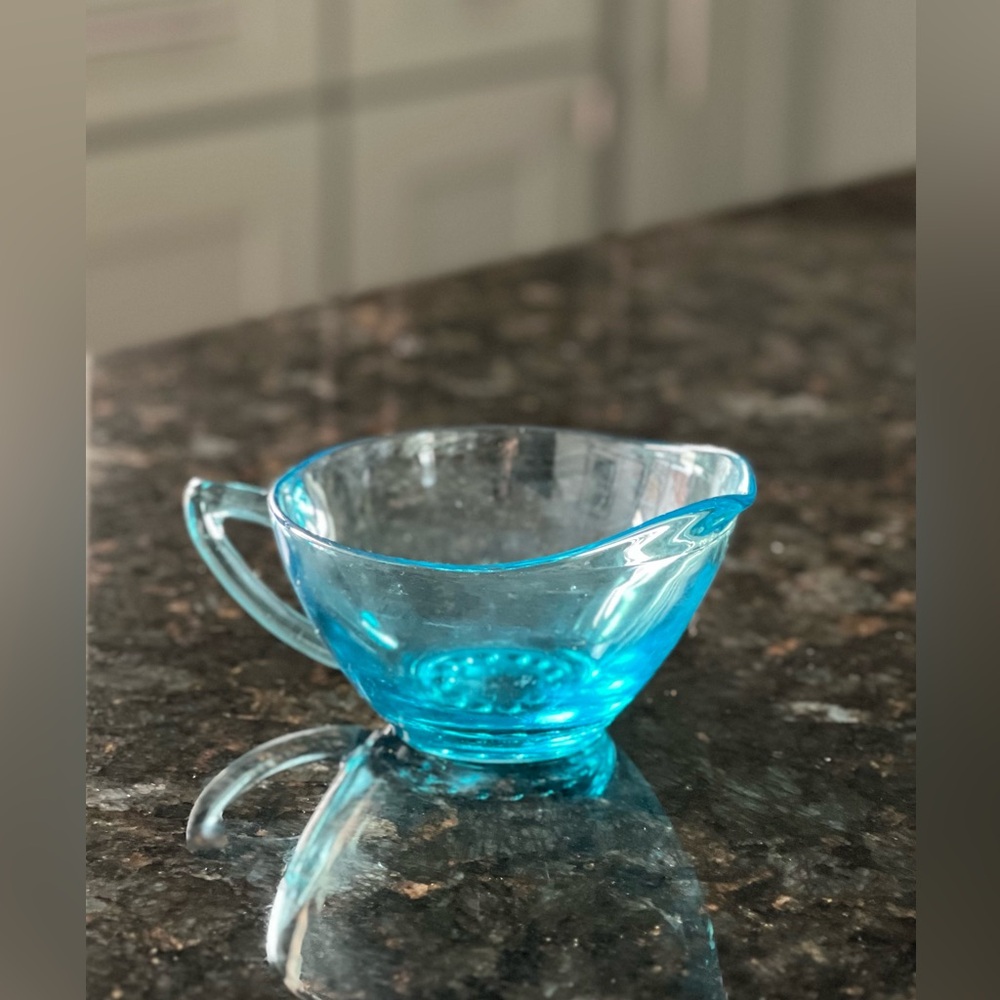 VINTAGE MCM 60’s Hazel-Atlas Glass Company Creamer “Capri” Hobnail Pattern